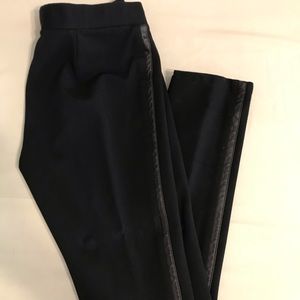Black leggings, heavy weight material with side stripe